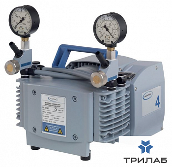 Насос мембранный, до 100 мбар, 3,8 м³/ч, манометр, ME 4R NT, Vacuubrand (аналоги арт. SLVPGM100A, Ки