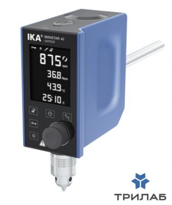 Мешалка верхнеприводная, до 25 л по воде, до 1000 об/мин, Ministar 40 control, IKA